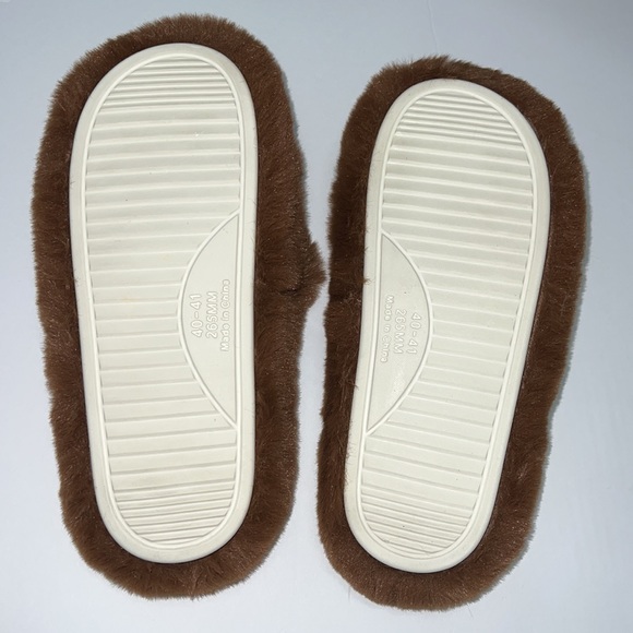 Brown Memory Foam House Bedroom Slippers Fuzzy Plush Comfy Faux Fur Lined Slide - Picture 14 of 15